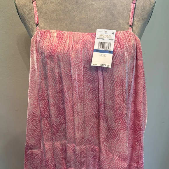 Michael Kors Pink Tiered Sundress with silver chain straps NWT XL - Picture 3 of 16
